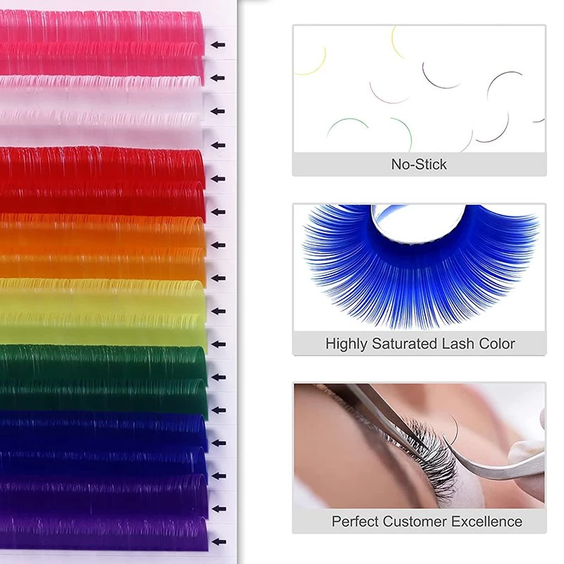 8 color lashes extension